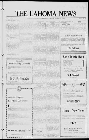 The Lahoma News (Lahoma, Okla.), Vol. 4, No. 39, Ed. 1 Friday, December 31, 1926