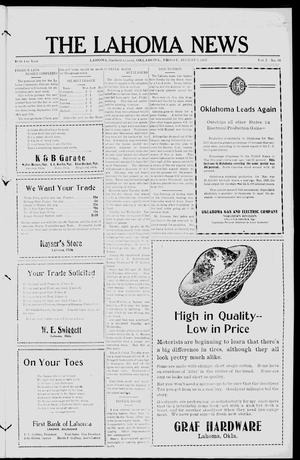 The Lahoma News (Lahoma, Okla.), Vol. 5, No. 18, Ed. 1 Friday, August 5, 1927