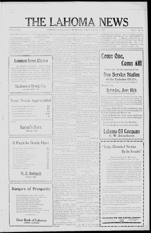 The Lahoma News (Lahoma, Okla.), Vol. 6, No. 11, Ed. 1 Friday, June 15, 1928