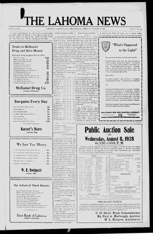 The Lahoma News (Lahoma, Okla.), Vol. 6, No. 18, Ed. 1 Friday, August 3, 1928