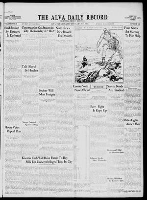 The Alva Daily Record (Alva, Okla.), Vol. 31, No. 166, Ed. 1 Thursday, July 13, 1933