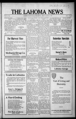 The Lahoma News (Lahoma, Okla.), Vol. 7, No. 11, Ed. 1 Friday, June 14, 1929