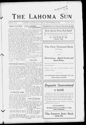 The Lahoma Sun (Lahoma, Okla.), Vol. 25, No. 38, Ed. 1 Friday, September 23, 1921