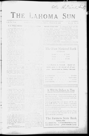 The Lahoma Sun (Lahoma, Okla.), Vol. 26, No. 10, Ed. 1 Friday, March 10, 1922