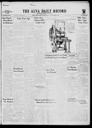 The Alva Daily Record (Alva, Okla.), Vol. 31, No. 259, Ed. 1 Wednesday, November 1, 1933