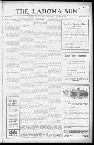 The Lahoma Sun (Lahoma, Okla.), Vol. 26, No. 41, Ed. 1 Friday, October 13, 1922