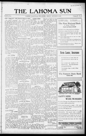 Primary view of object titled 'The Lahoma Sun (Lahoma, Okla.), Vol. 26, No. 43, Ed. 1 Friday, October 27, 1922'.