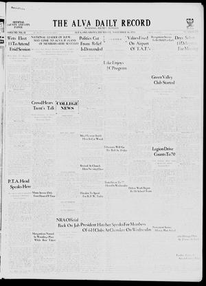 The Alva Daily Record (Alva, Okla.), Vol. 31, No. 272, Ed. 1 Thursday, November 16, 1933