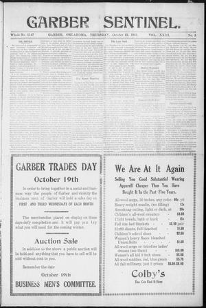 Garber Sentinel. (Garber, Okla.), Vol. 23, No. 3, Ed. 1 Thursday, October 13, 1921