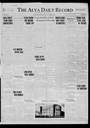 The Alva Daily Record (Alva, Okla.), Vol. 34, No. 83, Ed. 1 Sunday, April 5, 1936