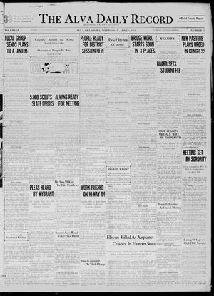 The Alva Daily Record (Alva, Okla.), Vol. 34, No. 85, Ed. 1 Wednesday, April 8, 1936