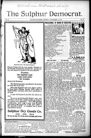 The Sulphur Democrat. (Sulphur, Okla.), Vol. 17, No. 13, Ed. 1 Thursday, September 11, 1913