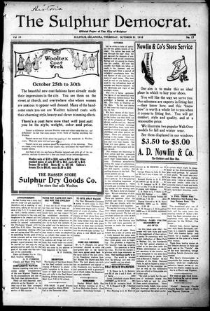 The Sulphur Democrat. (Sulphur, Okla.), Vol. 19, No. 17, Ed. 1 Thursday, October 21, 1915