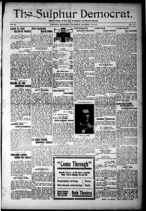 The Sulphur Democrat. (Sulphur, Okla.), Vol. 25, No. 13, Ed. 1 Thursday, October 10, 1918