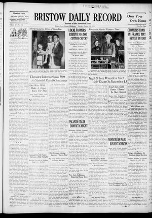 Bristow Daily Record (Bristow, Okla.), Vol. 15, No. 144, Ed. 1 Saturday, October 10, 1936