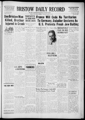 Bristow Daily Record (Bristow, Okla.), Vol. 18, No. 173, Ed. 1 Wednesday, November 16, 1938