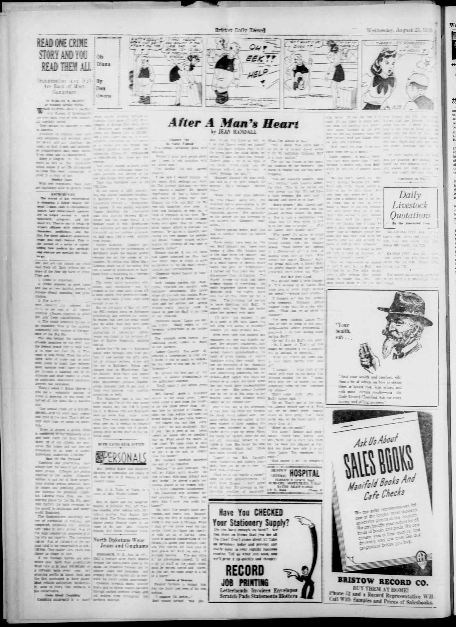 Bristow Daily Record (Bristow, Okla.), Vol. 18, No. 103, Ed. 1 Wednesday, August 23, 1939
                                                
                                                    [Sequence #]: 2 of 6
                                                