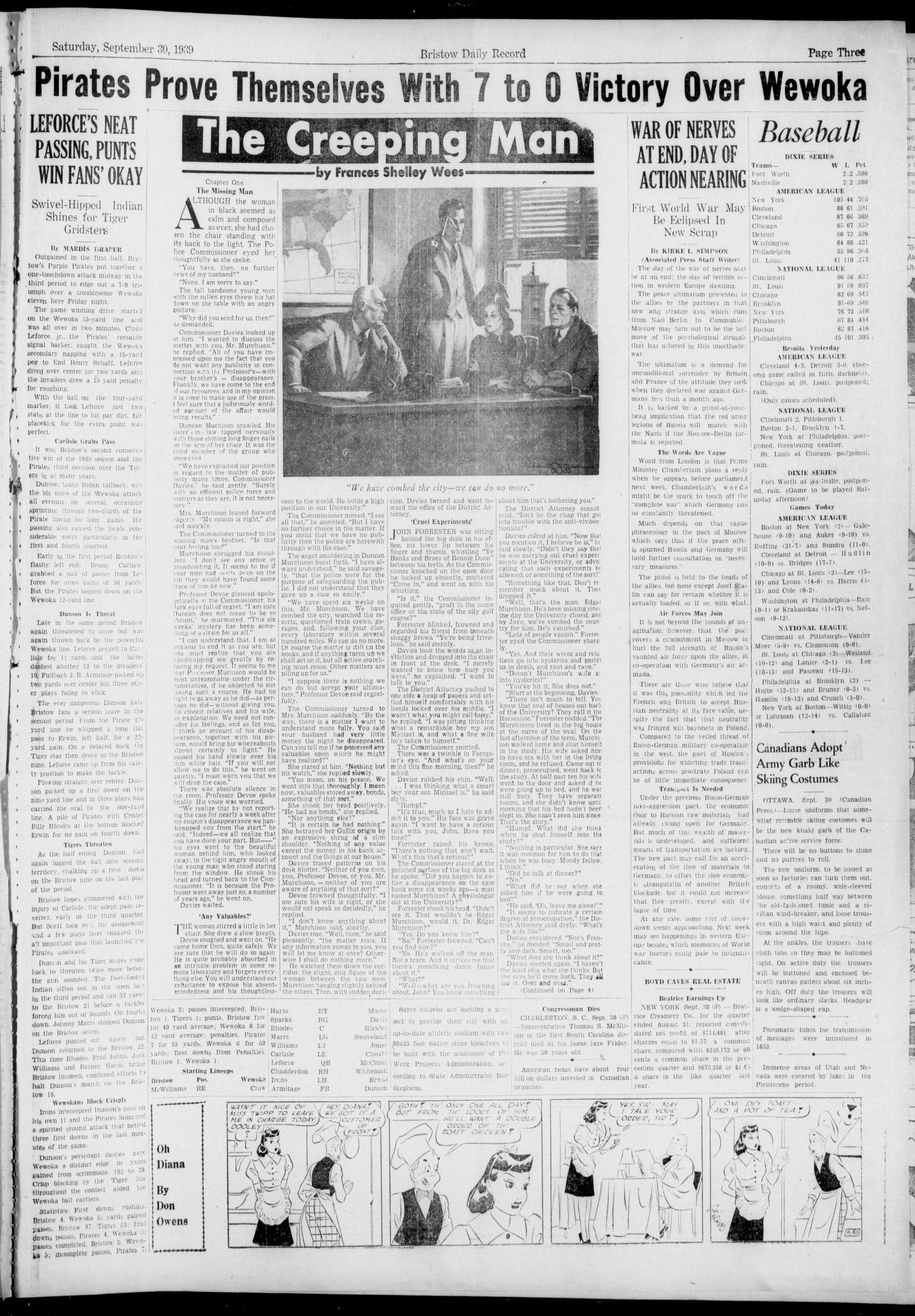 Bristow Daily Record (Bristow, Okla.), Vol. 18, No. 135, Ed. 1 Saturday, September 30, 1939
                                                
                                                    [Sequence #]: 3 of 6
                                                