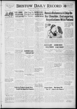 Bristow Daily Record (Bristow, Okla.), Vol. 18, No. 164, Ed. 1 Friday, November 3, 1939