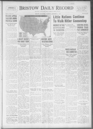 Bristow Daily Record (Bristow, Okla.), Vol. 19, No. 167, Ed. 1 Thursday, November 21, 1940