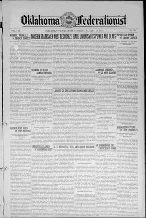 Oklahoma Federationist (Oklahoma City, Okla.), Vol. 8, No. 30, Ed. 1 Saturday, January 15, 1916