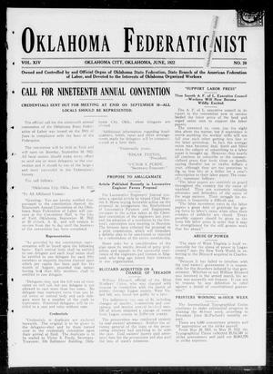 Oklahoma Federationist (Oklahoma City, Okla.), Vol. 14, No. 20, Ed. 1 Thursday, June 1, 1922