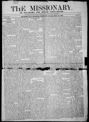 The Missionary. (Oklahoma City, Okla. Terr.), Vol. 8, No. 10, Ed. 1 Thursday, March 24, 1892