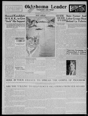 Primary view of object titled 'Oklahoma Leader (Oklahoma City, Okla.), Vol. 5, No. 3, Ed. 1 Friday, September 5, 1924'.