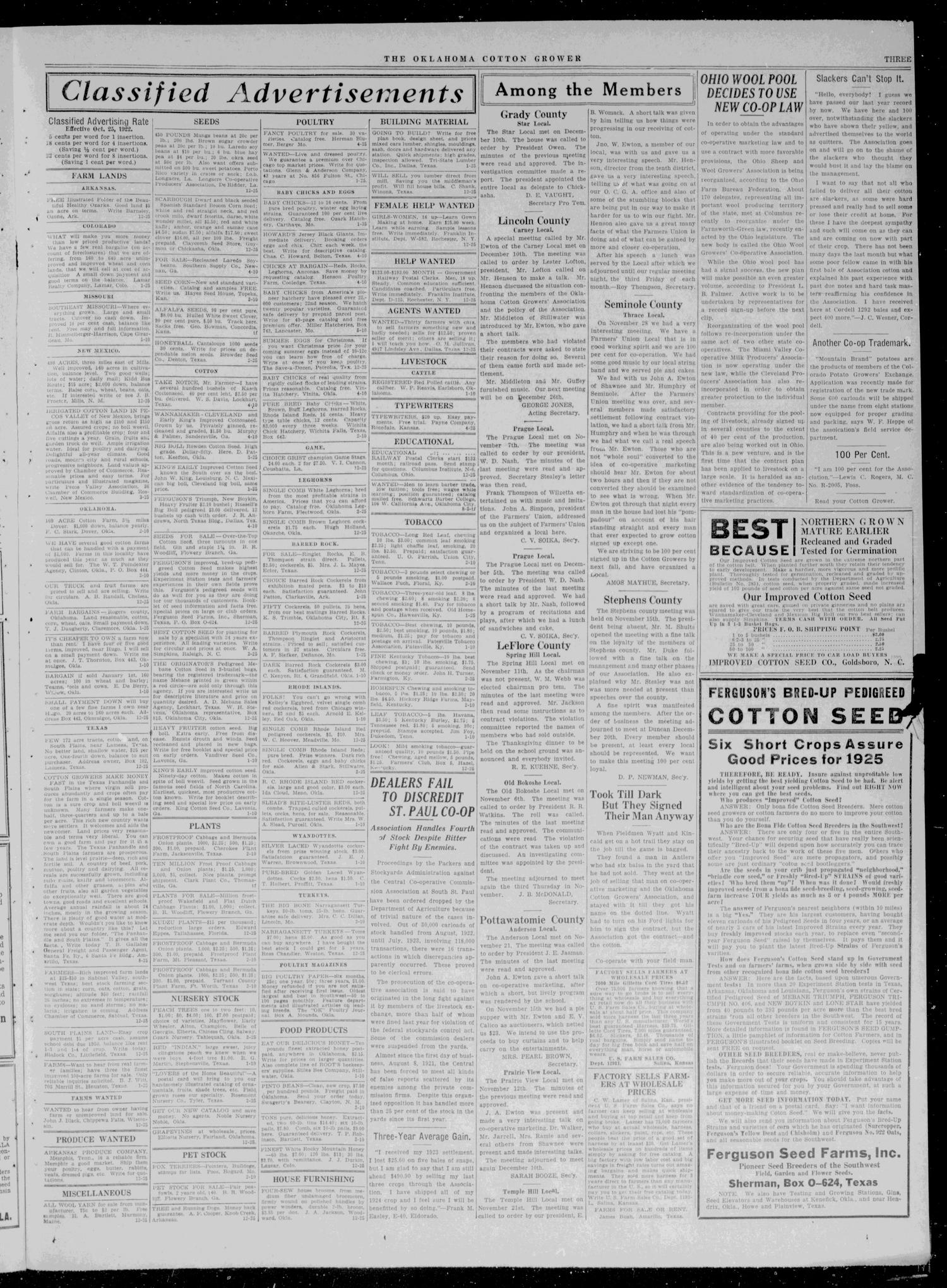 The Oklahoma Cotton Grower (Oklahoma City, Okla.), Vol. 4, No. 24, Ed. 1 Thursday, December 25, 1924
                                                
                                                    [Sequence #]: 3 of 4
                                                