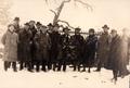 Photograph: Pawnee Bill and Group Before Buffalo Bill's Grave