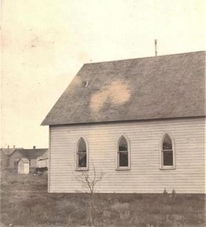 Primary view of object titled 'Exterior of First St. Stephen's Episcopal Church Built in Alva'.