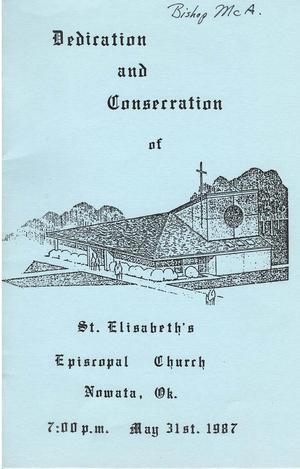Primary view of object titled 'Brochure for the Dedication and Consecration of Nowata St. Elizabeth's Episcopal Church'.