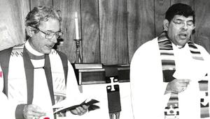 Rt. Reverend McAllister and Rev. Pina-Lopez at Santa Maria Virgen Episcopal Church