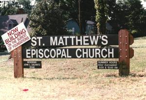 Sign for St. Matthews Episcopal Church, Sand Springs