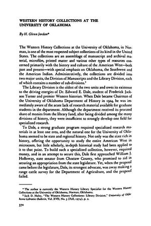 Western History Collections at the University of Oklahoma