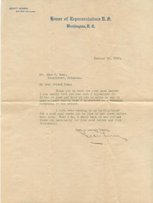 Letter From Scott Ferris to John H. Camp