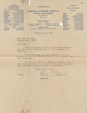Letter From Clinton L. Babcock to John H. Camp