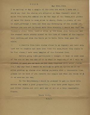 Letter From the W. M. D. to an Unknown Recipient