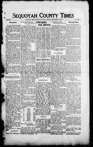 Sequoyah County Times (Sallisaw, Okla.), Vol. 1, No. 14, Ed. 1 Friday, September 9, 1932