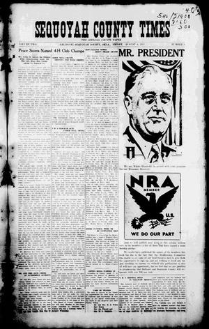 Sequoyah County Times (Sallisaw, Okla.), Vol. 2, No. 9, Ed. 1 Friday, August 4, 1933