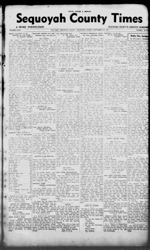 Sequoyah County Times (Sallisaw, Okla.), Vol. 4, No. 16, Ed. 1 Friday, September 20, 1935