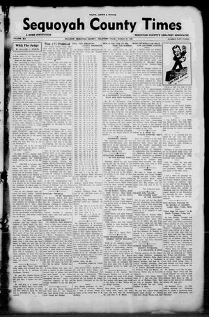 Primary view of object titled 'Sequoyah County Times (Sallisaw, Okla.), Vol. 6, No. 43, Ed. 1 Friday, March 25, 1938'.