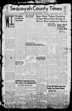 Sequoyah County Times (Sallisaw, Okla.), Vol. 11, No. 15, Ed. 1 Friday, September 11, 1942