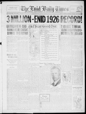 The Enid Daily Times (Enid, Okla.), Vol. 30, No. 259, Ed. 1 Monday, January 3, 1927