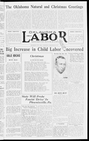 Primary view of object titled 'Oklahoma Labor (Oklahoma City, Okla.), Vol. 3, No. 6, Ed. 1 Thursday, December 23, 1937'.