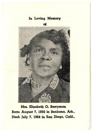Funeral Program for Elizabeth O. Berryman