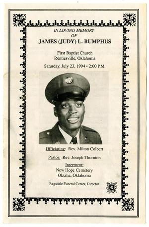 Funeral Program for James Judy L. Bumphus