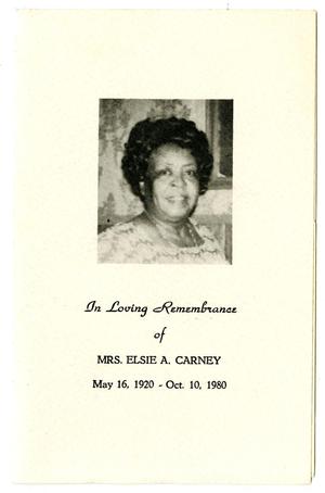 Funeral Program for Elsie A. Carney