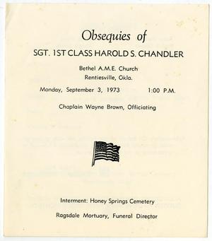 Funeral Program for Harold S. Chandler