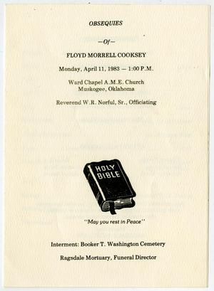 Funeral Program for Floyd Morrell Cooksey